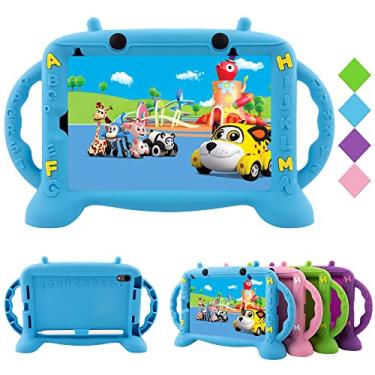 Imagem de CHIN FAI Capa infantil para iPad Mini 6 2021 com suporte para lápis, capa protetora de silicone macio à prova de choque com alça para iPad Mini 6ª geração de 8,3 polegadas 2021 (azul)