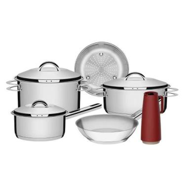 Imagem de Jogo Panelas Tramontina Solar Inox 6 Peças Fundo Triplo