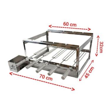 Imagem de gira grill 5 espeto inox para churrasqueira pré moldada - INFINITY-GRI