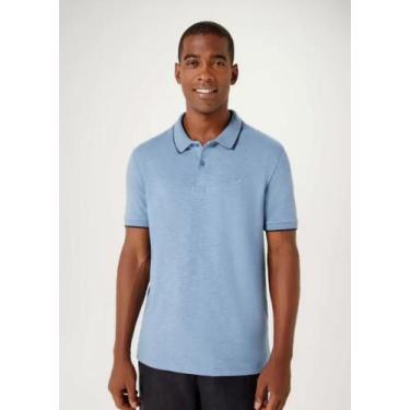 Imagem de Camisa Polo Masculina Em Malha Básica Hering azul tamanho G - HERING T