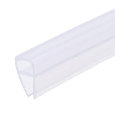 Imagem de METALLIXITY Tira de vedação tipo U (350 cm de comprimento, para vidro de 5/40.6 cm) 1 peça, vedação inferior de porta de chuveiro sem moldura de silicone - para porta de reparo de móveis, translúcida
