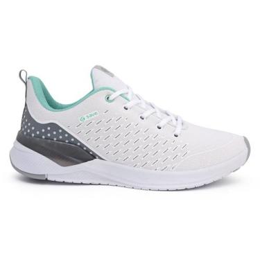 Imagem de Tênis Esportivo It Shoes Amortecedor Gel Feminino, Branco, Azul, 34, F