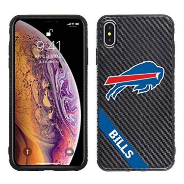 Imagem de Capa para Apple iPhone Xs Max - NFL Licenciada Buffalo Bills em TPU e PC de fibra de carbono preta