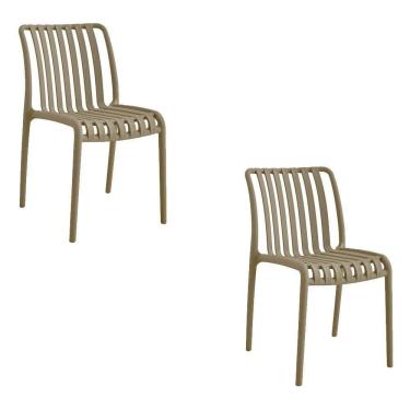 Imagem de Kit 2 Cadeiras Monoblocos área Externa Ipanema Com Proteção Uv Fendi G56 - Gran Belo