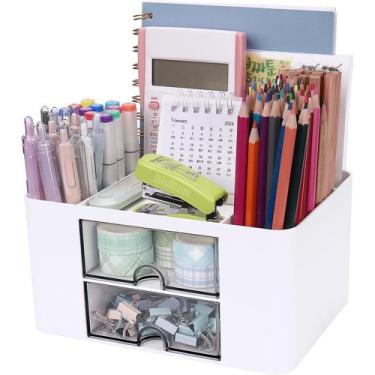 Imagem de Organizador Porta Lapis Escritorio de Mesa Com Gavetas Maquiagem Multi