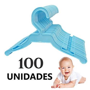 Imagem de Kit 100 Cabide Para Bebê Infantil Coloridos Menina Menino Plástico Acr