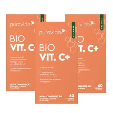 Imagem de Kit 3 Vitamina C Lipossomal Puravida 1000mg e Óleo De Coco - Pura Vida