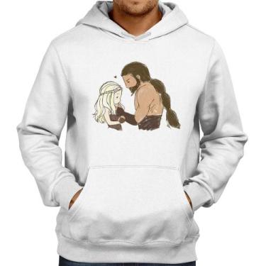 Imagem de Moletom Khal Drogo e Daenerys Targaryen - Foca na Moda, Branco, GG