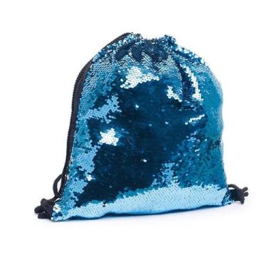Imagem de Mochila Saco - Paetê Azul - Festa Carnaval - 01 UN - Cromus -