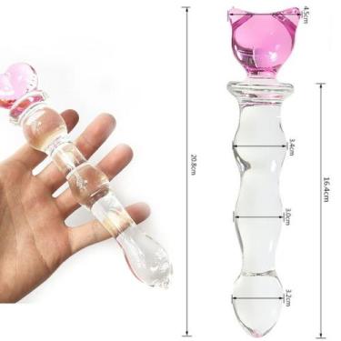 Imagem de Plug Anal em Vidro Escalonado com detalhe em Formato de Urso - Importa