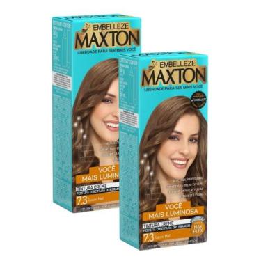Imagem de Kit 2 Tintura Creme Maxton Louro Mel 7.3