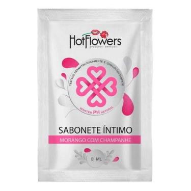 Imagem de Sachê sabonete liquido íntimo morango com champanhe - 10 g - HOTFLOWER
