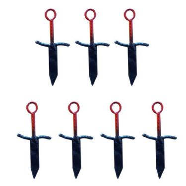 Imagem de Kit 7 Unidades de Punhais de 10cm - Colorido - EMPÓRIO ARTES, Vermelho