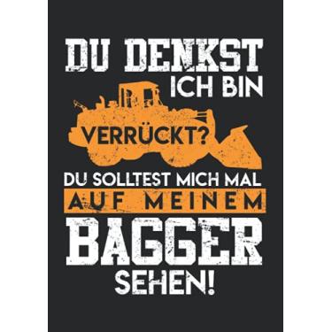 Imagem de Notizbuch A4 dotted, gepunktet, punktiert mit Softcover Design: Verrückter Baggerfahrer aus Leidenschaft Männer Geschenk: 120 dotted (Punktgitter) DIN A4 Seiten