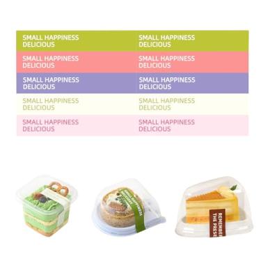 Imagem de Roppolo 300 adesivos de etiquetas caseiras para assar alimentos, listras coloridas do arco-íris, embalagem longa, pirulito, pão, sobremesas, bolo, embalagem, decoração, adesivo