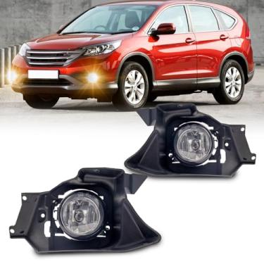 Imagem de WEZEMLIGHT Conjunto de faróis de neblina compatível com HONDA CR-V 2012-2014 incluído kit de interruptor e fiação Número da peça OEM: 33900-STK-A11, 33900-T0A-A01, AC2592111 (lente transparente)