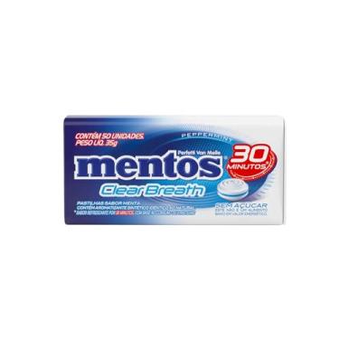 Imagem de Pastilhas, Mentos, Clear Breath Peppermint, Sem Açúcar, Sabor de Menta - 35g | 50 Unidades