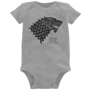 Imagem de Body Bebê House Stark: Winter is Coming - Foca na Moda, Cinza, GG
