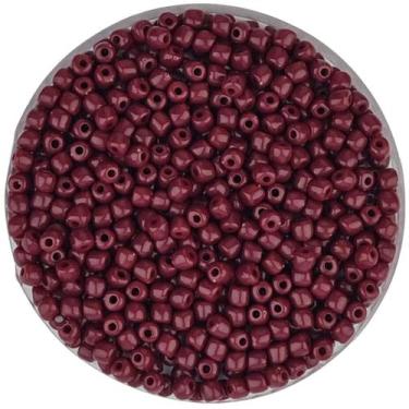 Imagem de Miçanga 4mm Colorida Miçangão Leitosa 50 gramas - 10de10, Beterraba