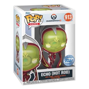 Imagem de Funko Pop! Games Overwatch 2 Echo Hot Rod 913, vermelho/amarelo
