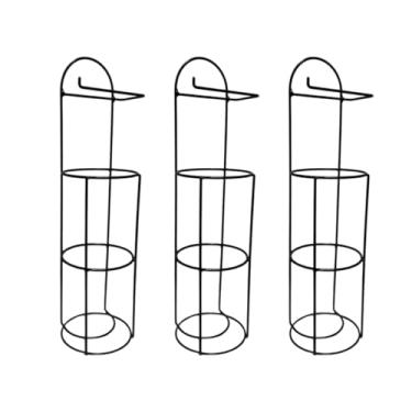 Imagem de Kit 3 Suportes Papel Higiênico De Chão Em Ferro Cor Preto Com Capacidade Para 4 Rolos