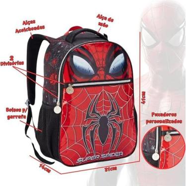 Imagem de Kit SUPER SPIDER - Mochila Infantil Masculina Lancheira Térmica e Esto