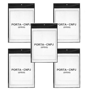 Imagem de Porta CNPJ Ofício Vertical, 33 x 23 cm, Kit com 5 Unidades, Preto