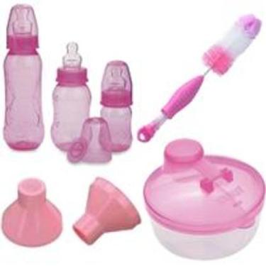 Imagem de Kit Mamadeira Kuka Aquarela 7 Peças Rosa Alimentação/limpeza