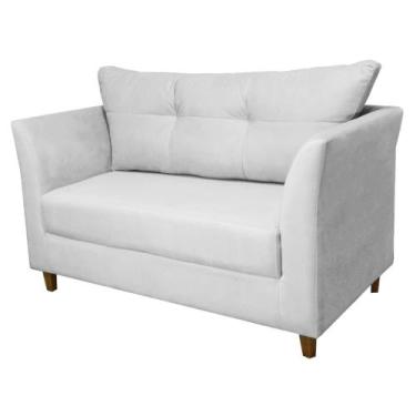 Imagem de Namoradeira Isis Suede Branco - Vallisa Decor