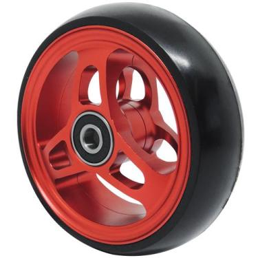 Imagem de Roda Dianteira Cadeira de Rodas Primo 4x1.5 Alumínio Preto/vermelho - 