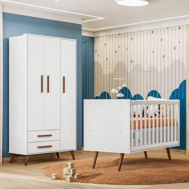 Imagem de Quartto Bebê Americano e Guarda- Roupa Q Encanto Retrô - Moveis Leartam