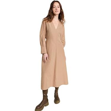 Imagem de Vince Vestido feminino gola V G/P, Concha de areia, G