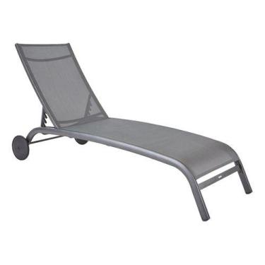 Imagem de Espreguicadeira Aluminio Rodas 4 Posicoes Ate 160kg - Cinza - Naterial