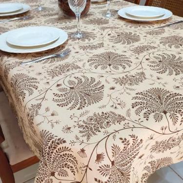 Imagem de Toalha de Mesa Retangular 6 Lugares Linhão Estampado 2,20m X 1,40m Sala/Jantar(Pingo de Ouro)