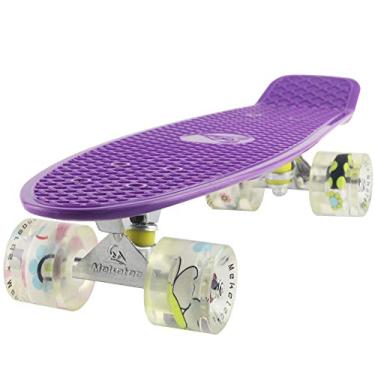 Imagem de Skates roxo, meninos, mini cruzador, skate, 56 cm, prancha infantil para meninas, jovens, crianças, adultos, cachorro, meninos de 7 a 10 anos (roxo)