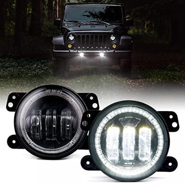 Imagem de Xprite 4 polegadas 60W Cree levou Nevoeiro com Branca de Halo Anel DRL | Foglights para 2007-2018 Jeep Wrangler JK Off Road | Pára-choques frontal Replacements luzes de nevoeiro