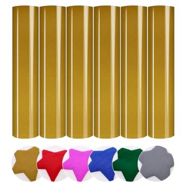 Imagem de HTVSTD Vinil 3D Dourado Com Transferência Térmica - 30,5 Cm X 25,4 Cm, 6 Peças, Palm Puffy Htv, Para Camisetas