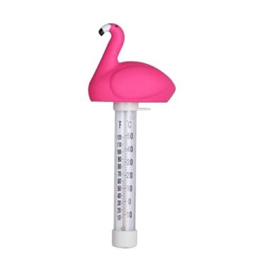 Imagem de Ioensy Termômetro flutuante para piscina, medidor de temperatura da água, fácil leitura para piscinas, lagos, banheiras para bebês, Flamingo