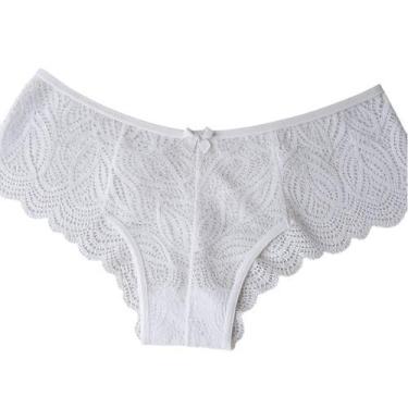 Imagem de Calcinhas Em Renda Antialérgica Plus Size - SollBella Store, Branco, 4