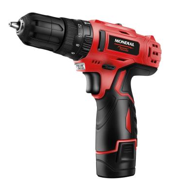 Imagem de Parafusadeira Furadeira 12V Mondial 54 Peças com Maleta PI-11MA