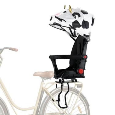 Imagem de OUSEXI Cadeirinha Infantil Traseira Para Bicicleta 2025, Cadeirinhas Infantis Traseiras, Assento Com Encosto E Apoio De Braço, Pedais, Serve Todos Os Quadros Bicicleta, 1 A 3 Anos