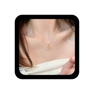 Imagem de Ximdble Colar de cristal vintage com pingente de cavalo de tróia vazado com strass vazado, colar de corrente de pônei aberto em zircônia cúbica brilhante, colar gargantilha de strass para mulheres