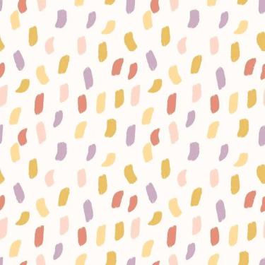 Imagem de Papel De Parede Revoada Mini Pinceladas Lilás, Vermelho E Mostarda 4405