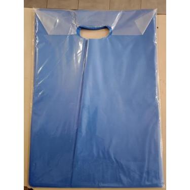 Imagem de Kit 50 Un Sacolas Plásticas Boca Palhaço Alça Vazada - INOVEM, AZUL, 3