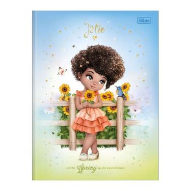 Imagem de Caderno Brochura Capa Dura 1/4 Pequeno Jolie 80 Folhas Tilibra Estampa 1