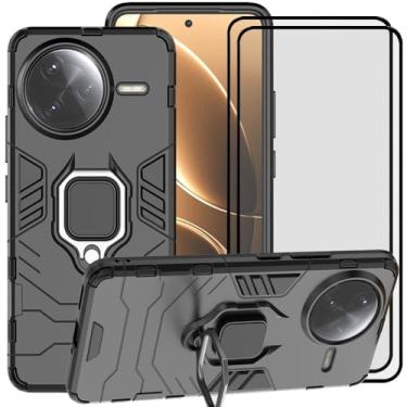 Imagem de LosruGir Capa para Xiaomi Poco F7 Ultra/Xiaomi Redmi K80 Pro, 2 em 1 híbrida armadura resistente à prova de choque Defender Kickstand dupla camada bumper capa dura protetor de tela de vidro temperado