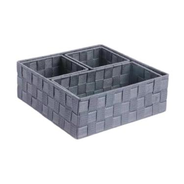 Imagem de DimyFew 4x Caixas de armazenamento de tecido, recipientes de organização, organizador de armário para armário, penteadeira, gaveta, Cinza