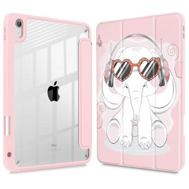 Imagem de Tuiklol Capa para iPad de 11 polegadas (chip A16) 2025 geração 11ª / iPad 11 polegadas 2022 10ª geração, porta-lápis embutido com capa à prova de choque, capa traseira transparente transparente