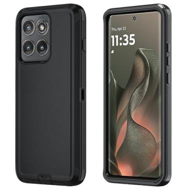 Imagem de Qinmay Capa de telefone para Motorola Moto Edge 5G 2025, capa de telefone resistente à prova de choque e à prova de quedas de 3 camadas para Moto Edge 2025 (preto)