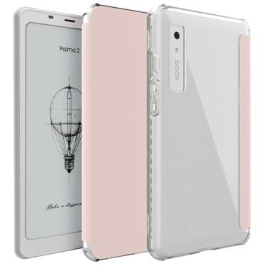 Imagem de TUDIA Capa SKN Flip V2 projetada para Onyx Boox Palma 2 – [Tecnologia aprimorada de despertar/hibernar automaticamente] à prova de choque fina transparente TPU traseira com capa de couro texturizado